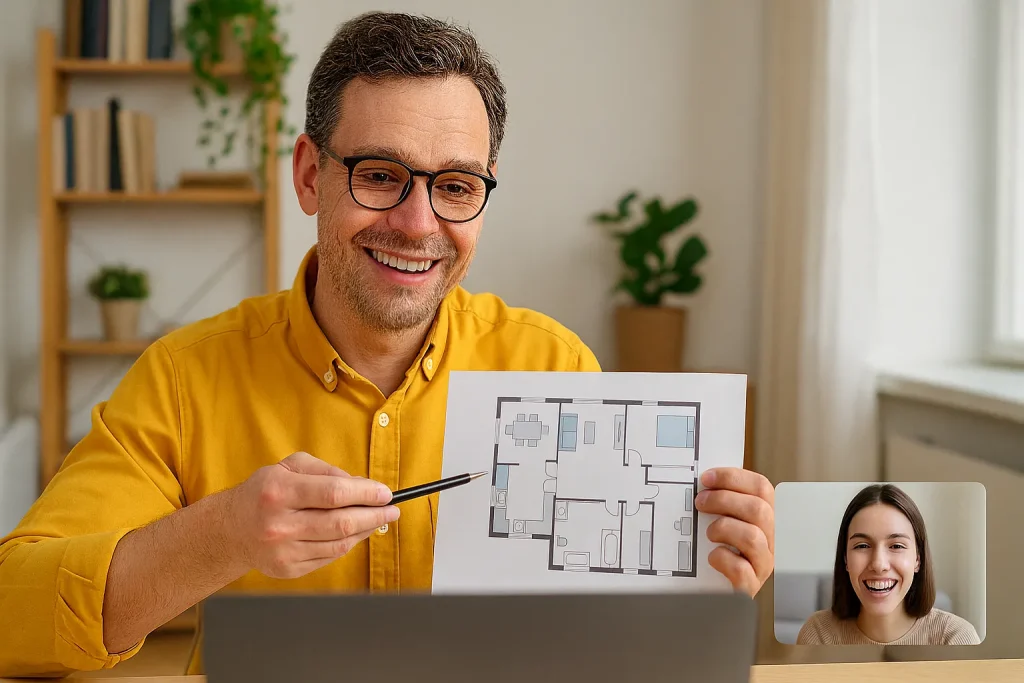 Apresentação de projeto inicial de reforma de apartamento